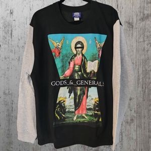 Gods and Generals Sweatshirt men's sz XL black grey Jesus Byble